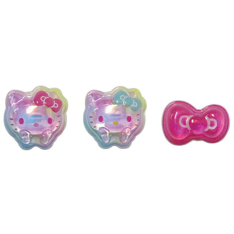 ハローキティ マルチデコパーツ3P レインボーA 629403 オーロラ加工 SANRIO サンリオ