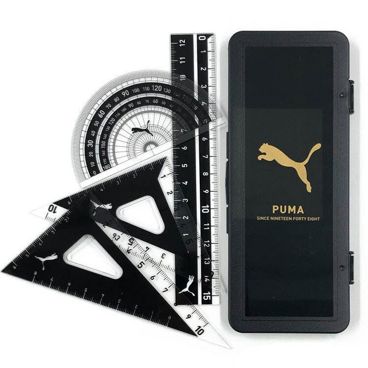 商品仕様ケースのロゴはメタリック仕様★【サイズ】パッケージ：約W86×H224×D11mm【素材】PMMA、SBC【内容】15cm定規、直角三角定規、直角二等辺三角定規、分度器【原産国】日本特記事項※画像はあくまでも商品イメージになります。実際の商品と色や仕様が異なる場合がありますので、予め御了承ください。 ※メーカー希望小売価格はメーカーカタログに基づいて掲載しています。