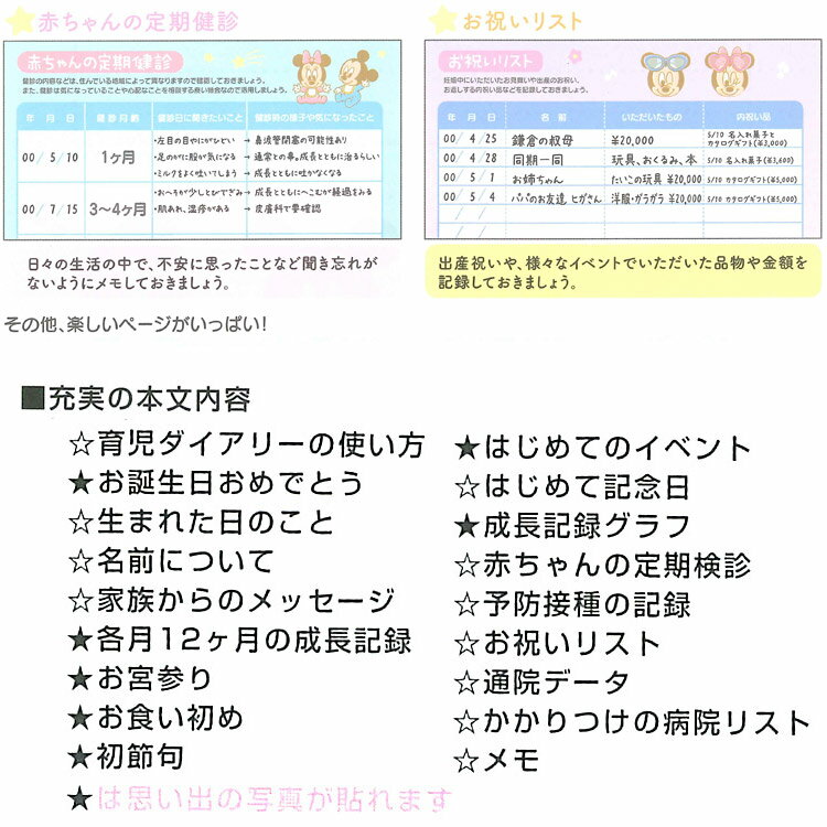 ディズニーベビー 育児ダイアリーa5 ベビーミッキー フレンズ Momベビー用品