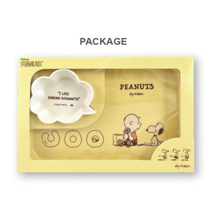 スヌーピー メラミンプレート&ボウルセット(DOUGHNUTS／イエロー)★ギフト★ [766052]