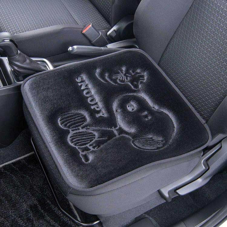 スヌーピー クッション プレス カク BK カー用品 117002