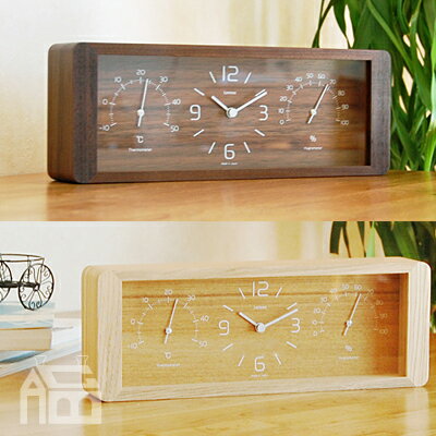 Lemnos Yokan 温湿度計付置き時計 LC11-06 置時計/置き時計/おき時計/デザイン時計/熱中症対策/温度計/湿度計/北欧/インテリア時計