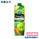 【カゴメ】 野菜生活100 Smoothie グリーンスムージー グリーンキウイMix 1000g x 6本 【送料無料】【別途送料地域あり】キャップ付き..