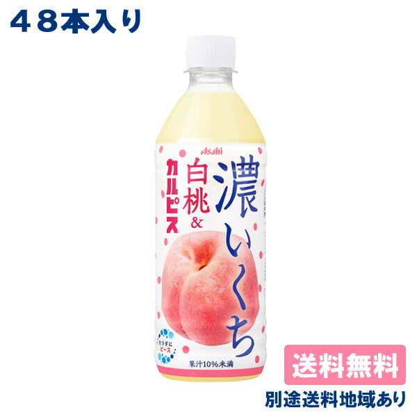 【カルピス】濃いくち白桃＆カルピス PET 500ml x 48本 ( 24本入 x 2ケース ) 【送料無料】【別途送料地域あり】もも 白桃果汁 乳酸菌