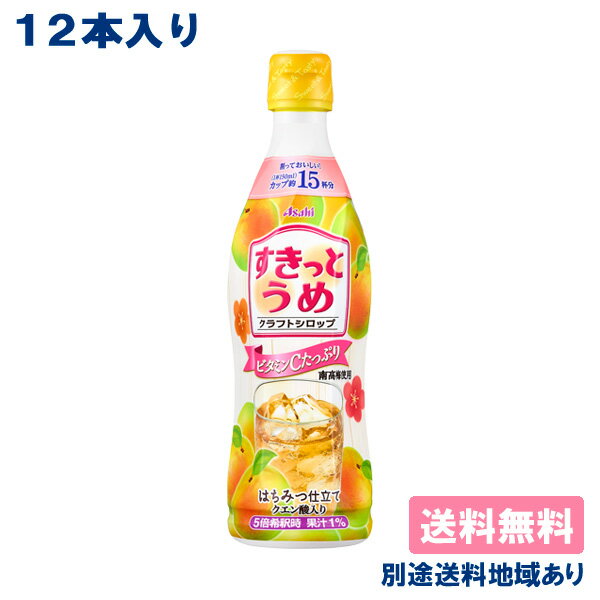 Ume - 【アサヒ】 クラフトシロップ すきっとうめ 希釈用 コンク プラスチックボトル 470ml x 12本 【送料無料】【別途送料地域あり】