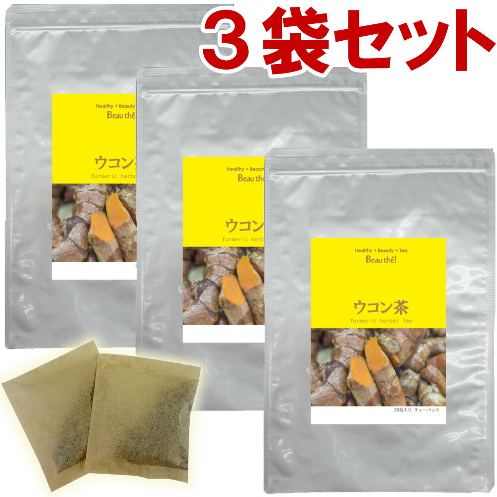 ウコン茶 3袋セット 4g×30包 ティーバッグ 無添加 秋ウコン100% 健康茶 専門工場
