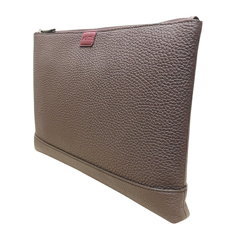 ACATE アカーテ バッグ メンズ / SACCHETTO-L DARK BROWN サケット シュリンクレザー クラッチバッグ ジップポーチ ダークブラウン / イタリア ブランド A4サイズ