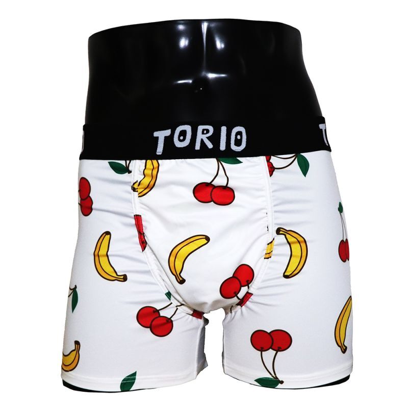 Rakuten - ★プレゼントにも最適★ TORIO/トリオ ボクサーパンツ パンツ メンズ コント 芸人 下着 チェリーバナナ 総柄 オシャレ かわいい プチギフト 誕生日プレゼント ツルツル 彼氏 父 旦那 ギフト 送料無料 記念日 2301008
