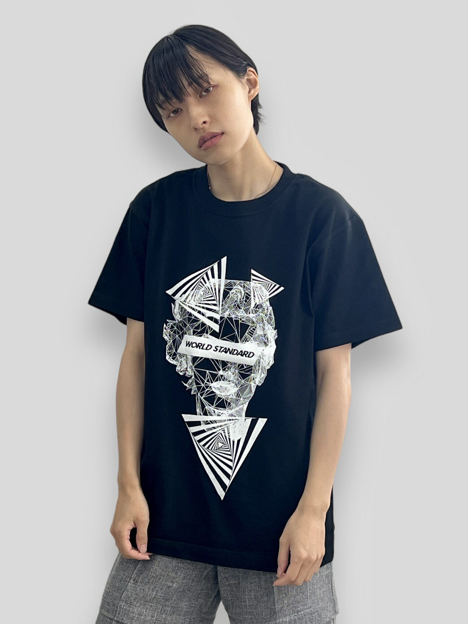 Rakuten - WORLD STANDARD Tシャツ ブランド メンズ レディース W.S ワールドスタンダード クルーネックプリントTシャツ モード MODE グラフィック モノトーン シルクスクリーン WSHT-009