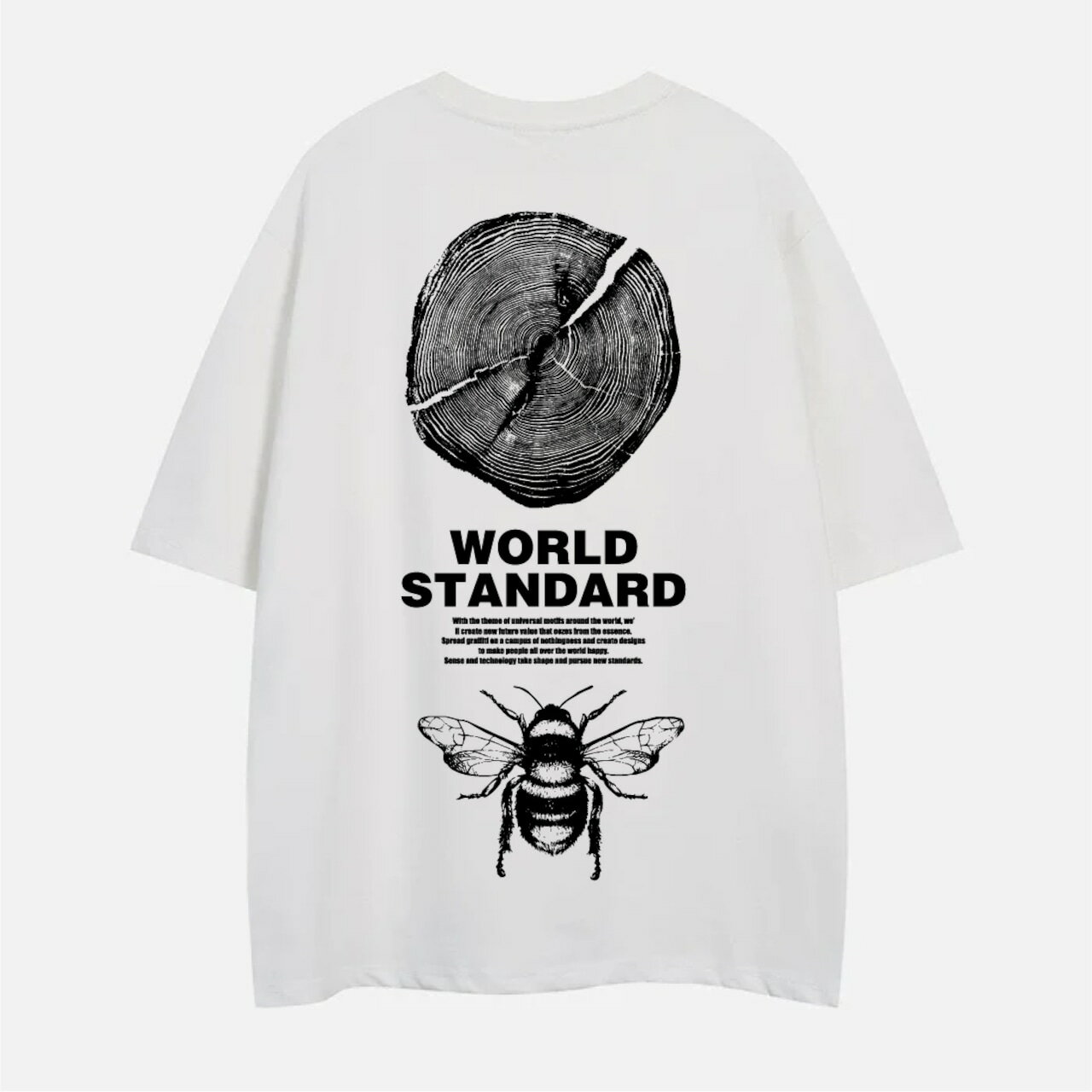 WORLD STANDARD Tシャツ ブランド メンズ レディース W.S ワールドスタンダード クルーネックプリントTシャツ モード MODE グラフィック モノトーン シルクスクリーン WSHT-050