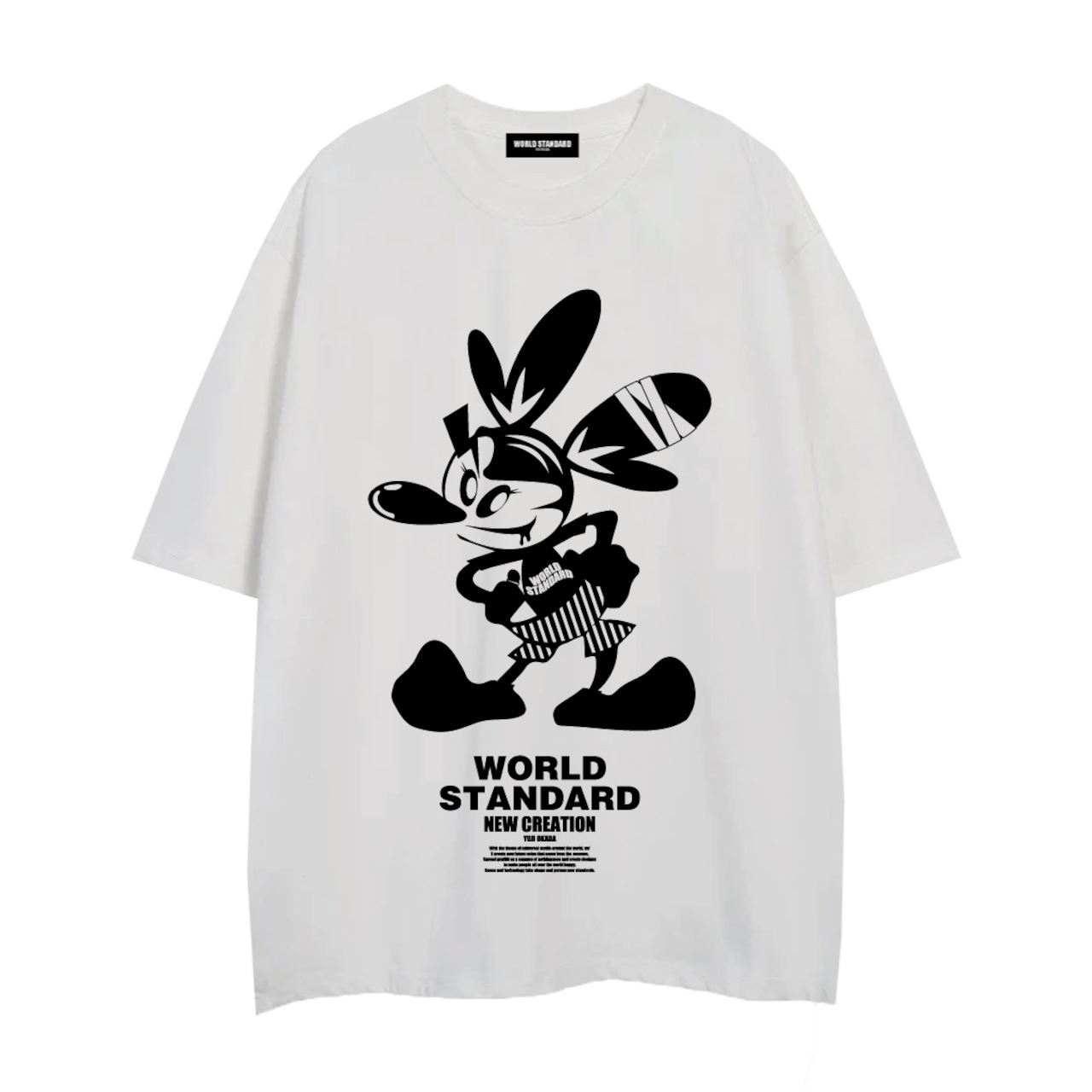 WORLD STANDARD Tシャツ ブランド メンズ レディース W.S ワールドスタンダード クルーネックプリントTシャツ モード MODE グラフィック モノトーン シルクスクリーン WSHT-060