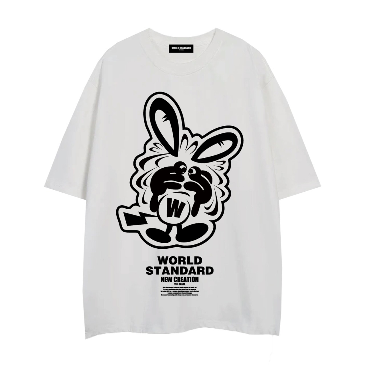 WORLD STANDARD Tシャツ ブランド メンズ レディース W.S ワールドスタンダード クルーネックプリントTシャツ モード MODE グラフィック モノトーン シルクスクリーン WSHT-068