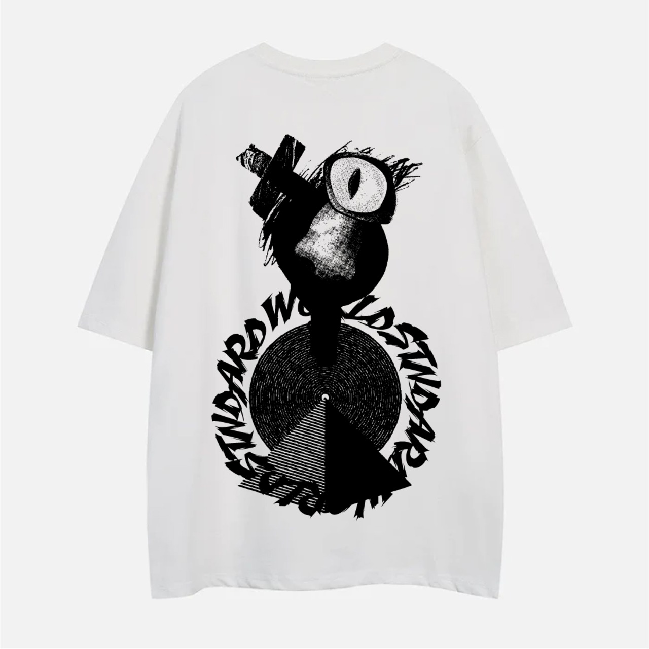 WORLD STANDARD Tシャツ ブランド メンズ レディース W.S ワールドスタンダード クルーネックプリントTシャツ モード MODE グラフィック モノトーン シルクスクリーン WSHT-073