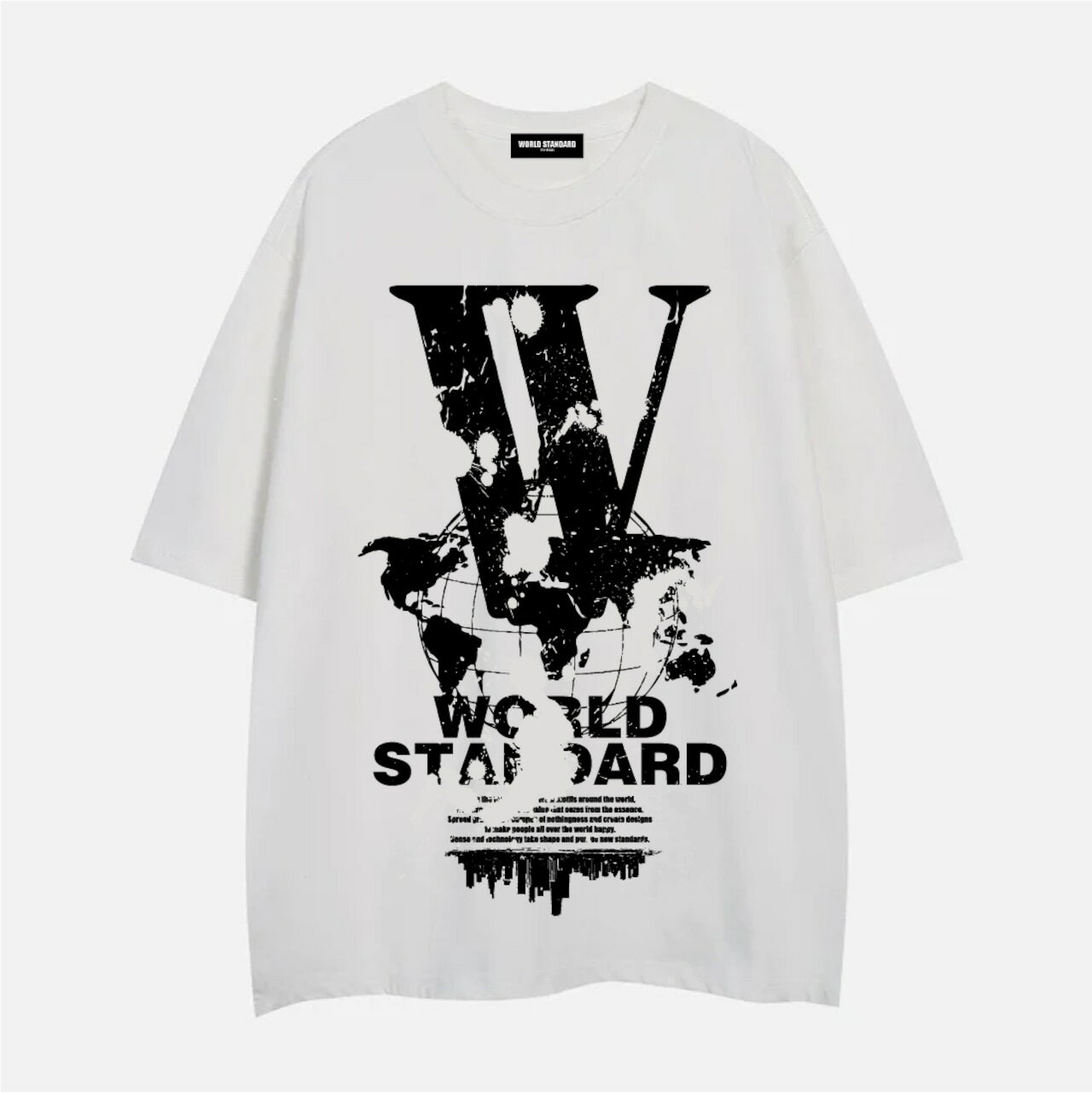 WORLD STANDARD Tシャツ ブランド メンズ レディース W.S ワールドスタンダード クルーネックプリントTシャツ モード MODE グラフィック モノトーン シルクスクリーン WSHT-092