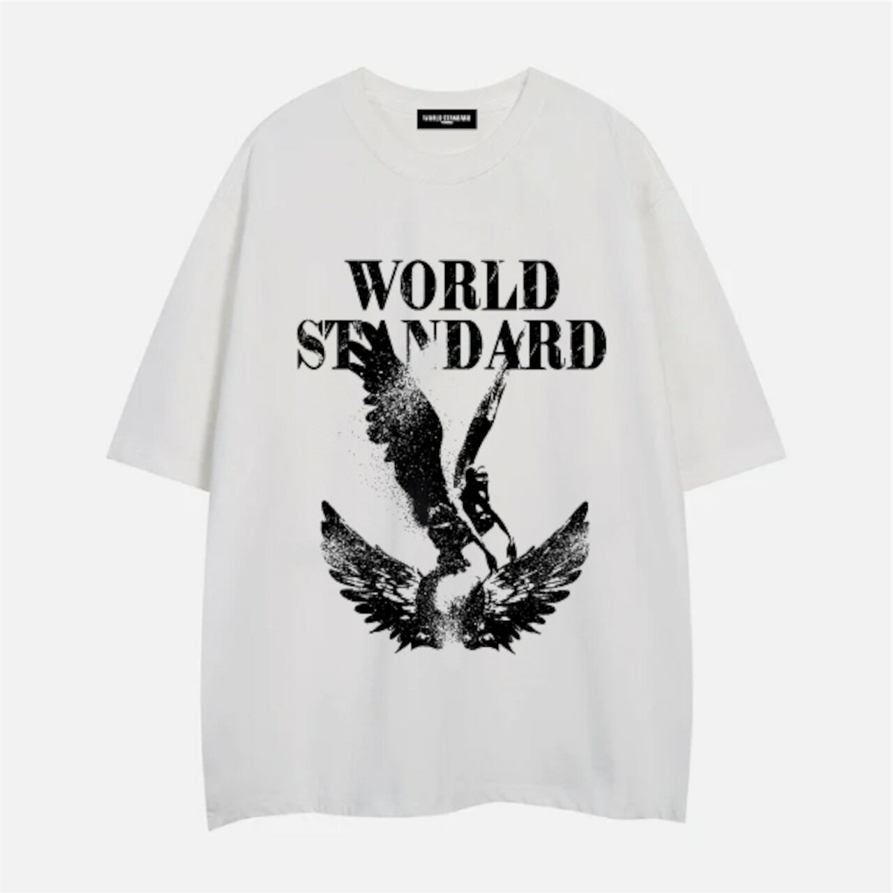 WORLD STANDARD Tシャツ ブランド メンズ レディース W.S ワールドスタンダード クルーネックプリントTシャツ モード MODE グラフィック モノトーン シルクスクリーン WSHT-094