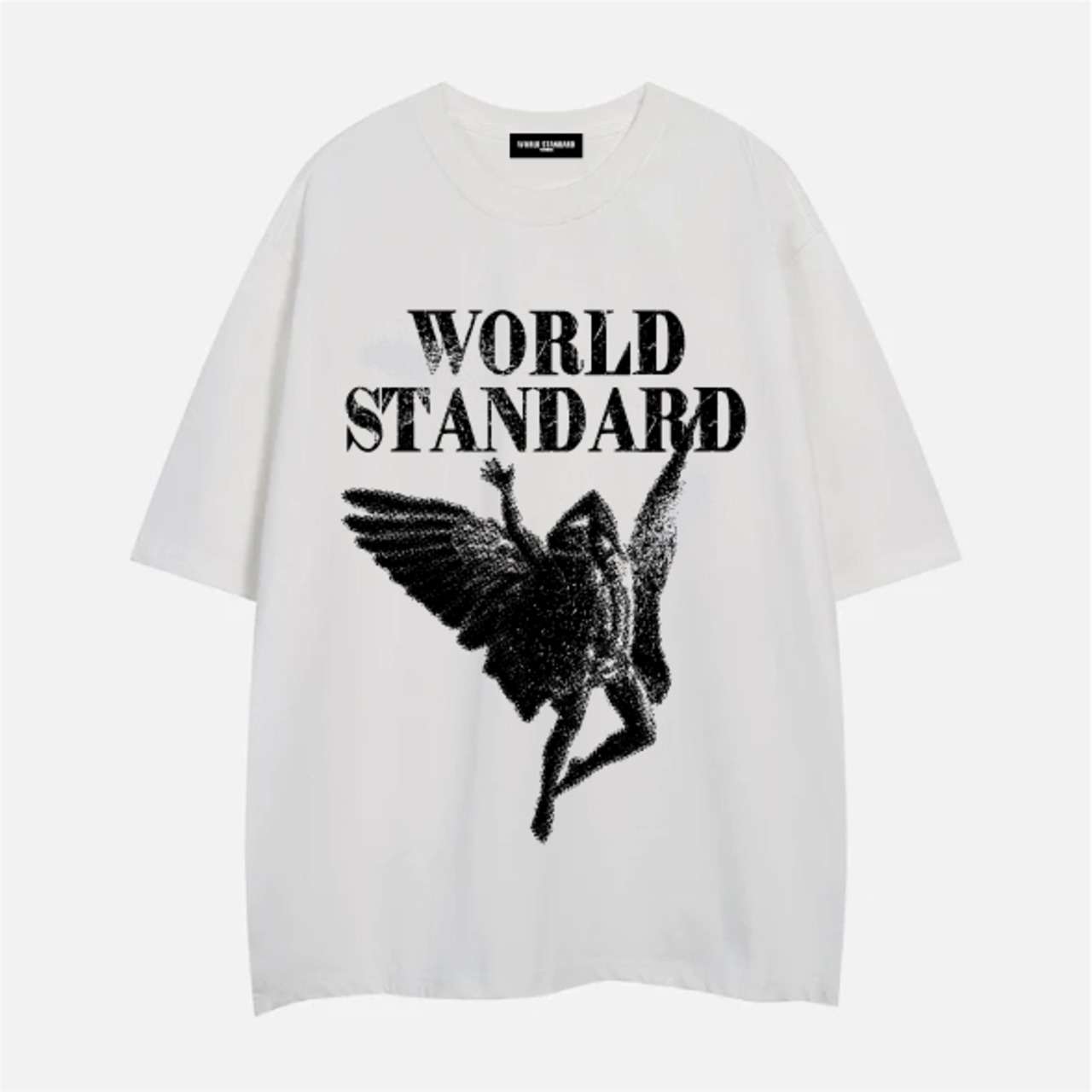 WORLD STANDARD Tシャツ ブランド メンズ レディース W.S ワールドスタンダード クルーネックプリントTシャツ モード MODE グラフィック モノトーン シルクスクリーン WSHT-095