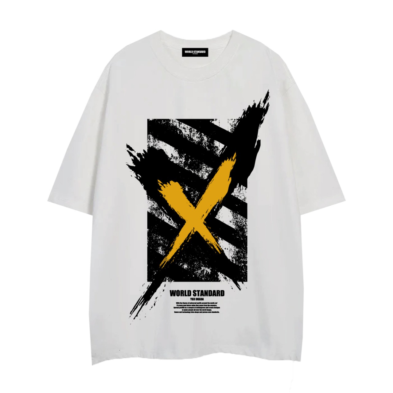 WORLD STANDARD Tシャツ ブランド メンズ レディース W.S ワールドスタンダード クルーネックプリントTシャツ モード MODE グラフィック モノトーン シルクスクリーン WSHT-062