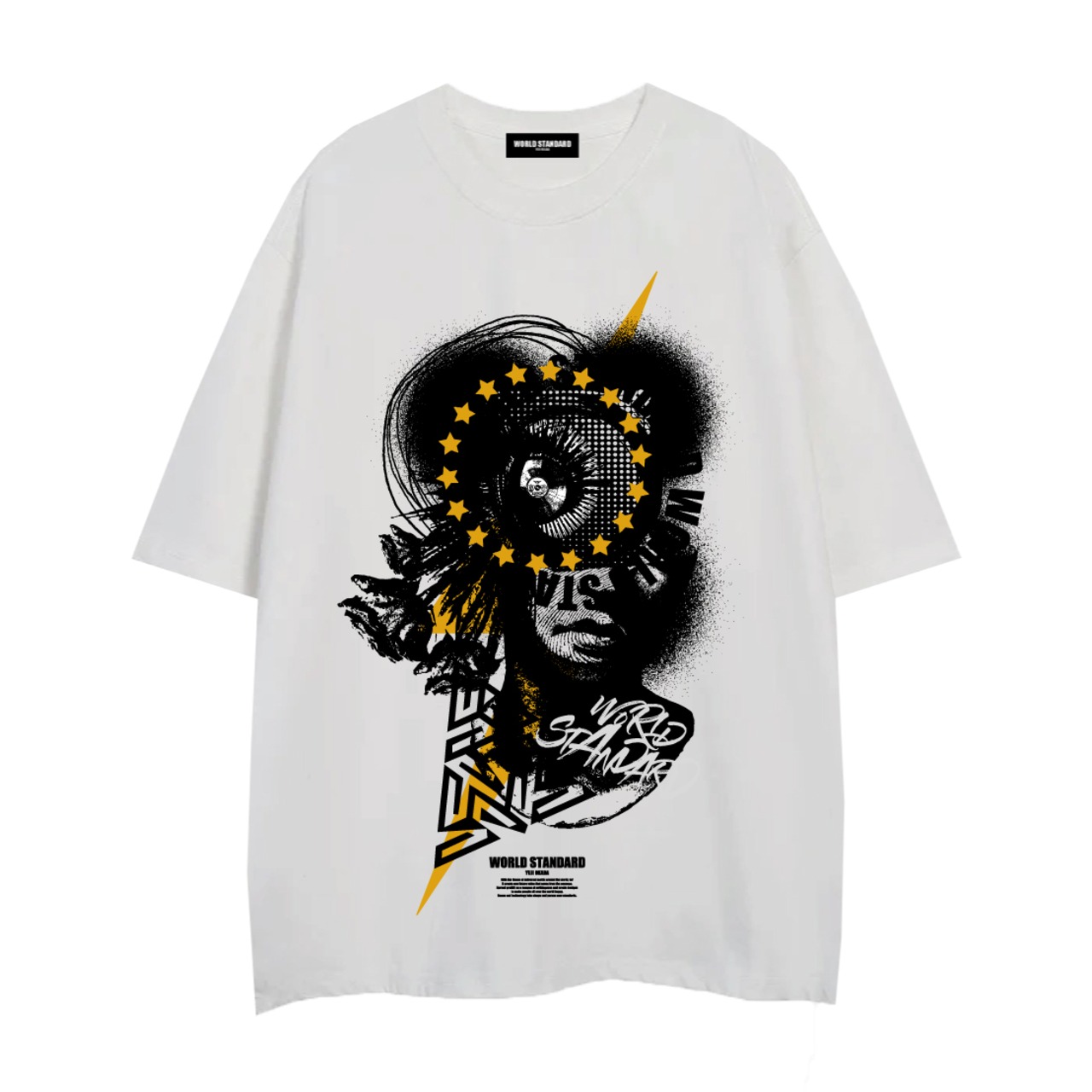 WORLD STANDARD Tシャツ ブランド メンズ レディース W.S ワールドスタンダード クルーネックプリントTシャツ モード MODE グラフィック モノトーン シルクスクリーン WSHT-063