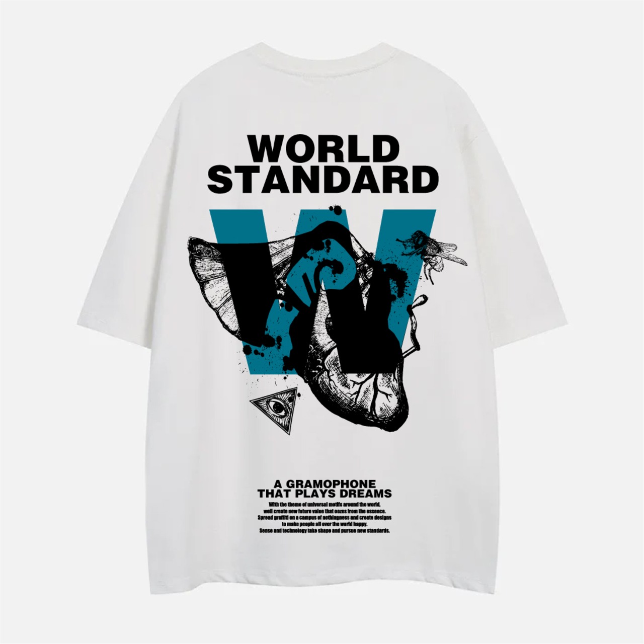 WORLD STANDARD Tシャツ ブランド メンズ レディース W.S ワールドスタンダード クルーネックプリントTシャツ モード MODE グラフィック モノトーン シルクスクリーン WSHT-091