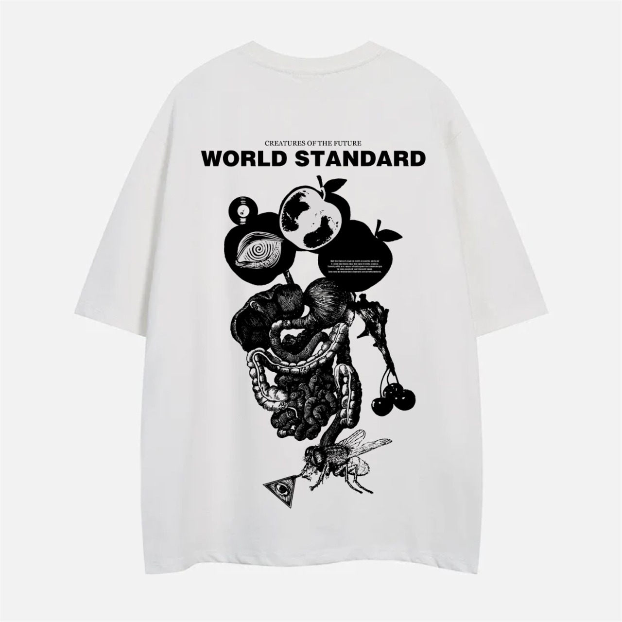 WORLD STANDARD Tシャツ ブランド メンズ レディース W.S ワールドスタンダード クルーネックプリントTシャツ モード MODE グラフィック モノトーン シルクスクリーン WSHT-093