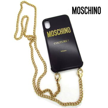 iPhoneXsMax用対応【サマーセール】【上代¥13,000の80%OFF】【ネコポス】【正規取扱い】MOSCHINO【モスキーノ】 アイフォン ロゴマークショルダーチェーン スマホ ケース カバー スマートフォンケース アクセサリー 携帯ケース/ブラック【サイズ00】