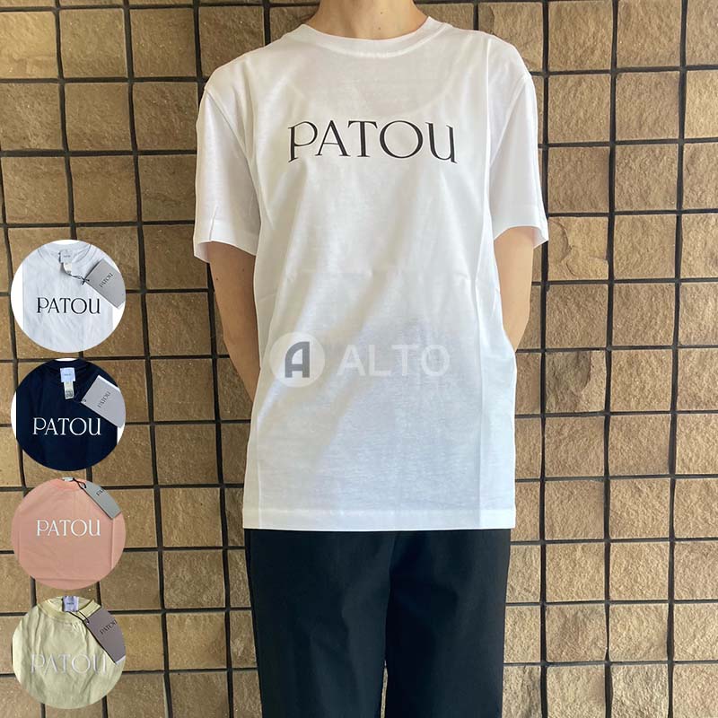 ☆2024春夏入荷☆PATOU パトゥJE0299999 オーガニックコットン ロゴ入り Tシャツ カットソー ホワイト/ブラック/イエロー/ピンク レディース