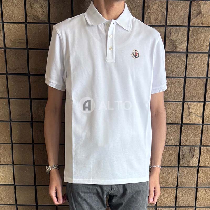 【2025春夏物入荷】☆1/30入荷☆MONCLER モンクレール ロゴワッペン カノコ ポロシャツ 8A00009 84556 メンズ 半袖 ホワイト
