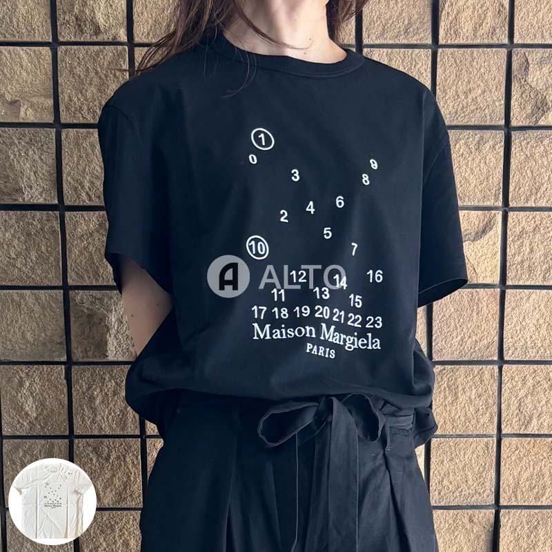 Maison Margielaメゾンマルジェラナンバーロゴ 刺繍 半袖Tシャツ S50GC0684 