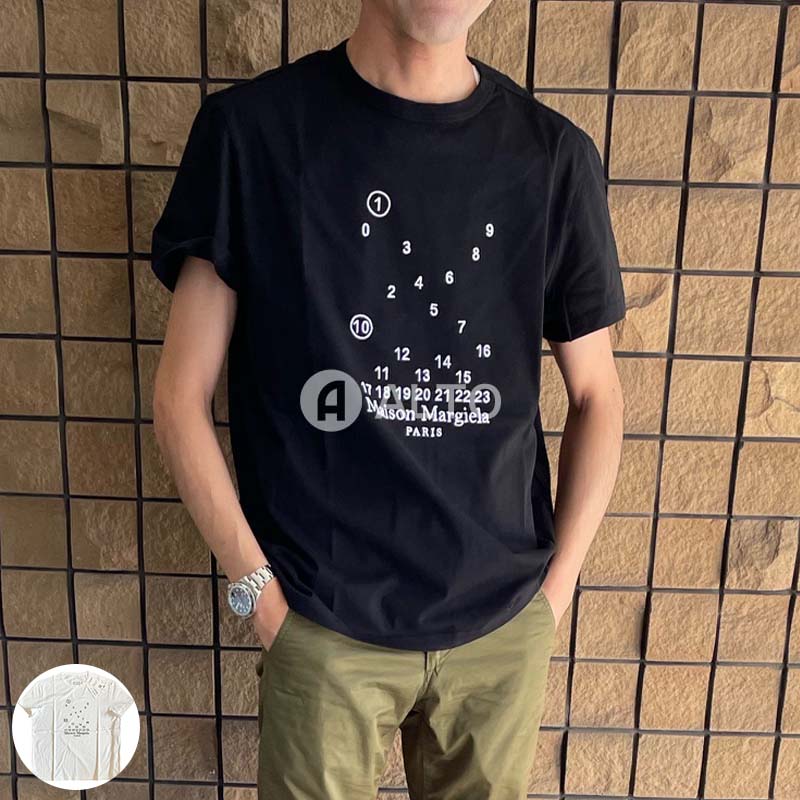 Maison Margielaメゾンマルジェラナンバーロゴ 刺繍 半袖Tシャツ S50GC0684 