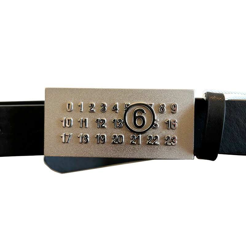 ☆2/13新入荷☆MM6 Maison Margiela エムエムシックス メゾンマルジェラ LABEL LOGO ニューメリック ナローベルト SA6TP P6455 T8013/ブラック 3