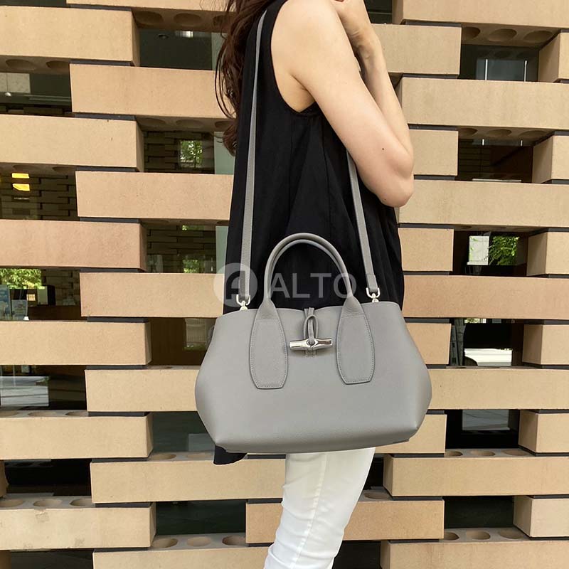 ロンシャン ミニショルダーバッグ レディース 【1/16追加入荷】LONGCHAMP ロンシャン10058HPN レザーP55 TURTLEDOVE グレートップハンドルバッグMロゾ