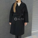 ★出荷の前にプレスをかけて配送★【2023年秋冬新入荷】MAXMARA WEEKEND ROVO ロボウールコート レディース BLACK/ブラック