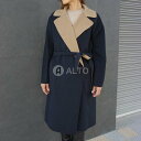 マックスマーラ コート レディース ★出荷の前にプレスをかけて配送★【2022年秋冬新入荷】MAXMARA WEEKEND RAIL レイルウールコート レディース NAVY/ネイビー