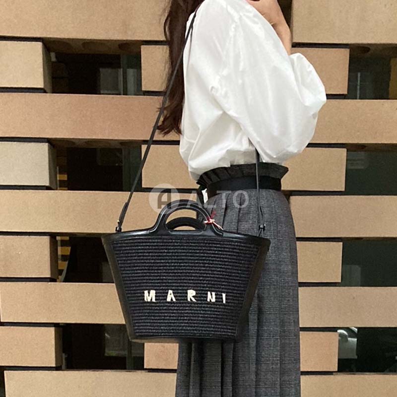 MARNI マルニ BMMP0068Q0P3860 00N99 SMALL かごバッグ ショルダーバッグ スモール ブラック レディース