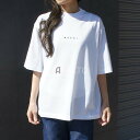 MARNI マルニ THJE0263P1 USCS87 LOW01 ちびロゴ プリント Tシャツ カットソー 半袖 ホワイト レディース