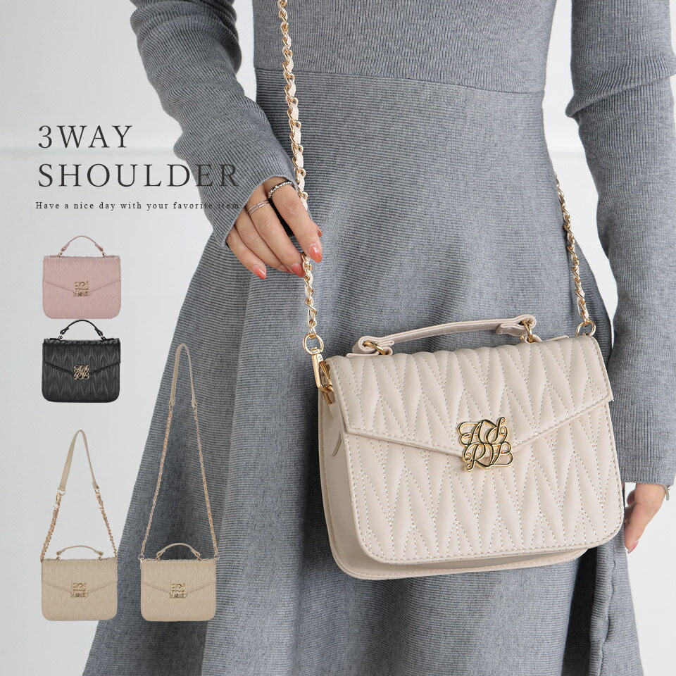 3WAY 2WAYショルダーバッグ レディース チェーン ショルダー ミニショルダー ハンドバッグ ミニ バッグ キルティング キルト ロージアのサムネイル