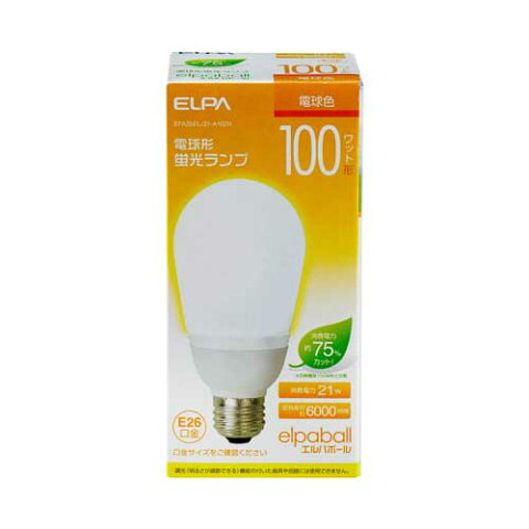 【売切れ御免】電球形蛍光灯 100Wタイプ E26 電球色 A型 EFA25EL/21-A102H ELPA