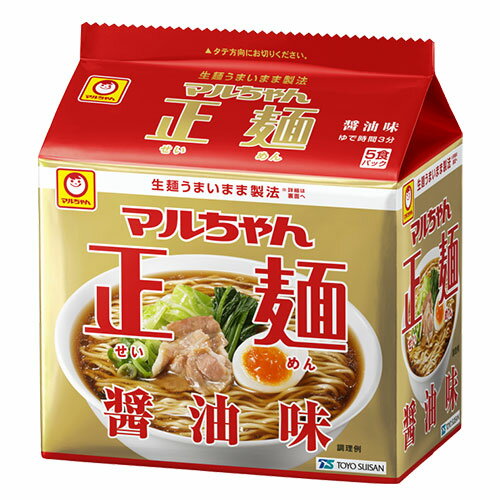 【エントリーでポイント10倍】袋麺 マルちゃん正麺 醤油味 5食パック 東洋水産のサムネイル