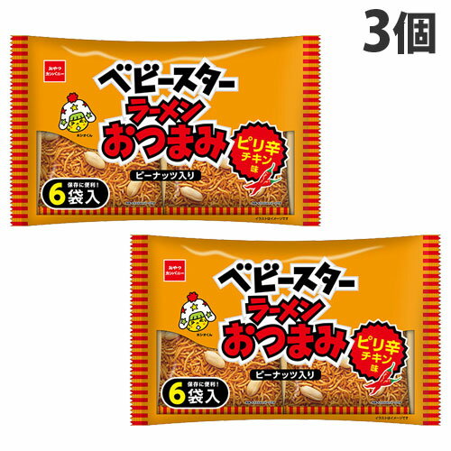 『賞味期限：25.03.22』おやつカンパニー ベビースター ラーメンおつまみ ピリ辛チキン味 6袋入×3個のサムネイル