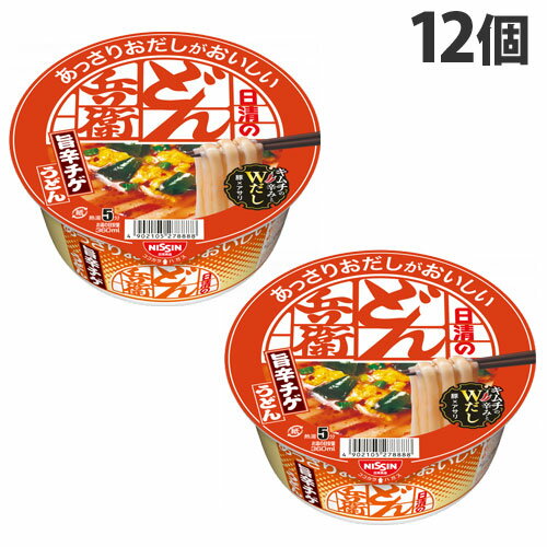 『賞味期限：25.01.04』日清食品 あっさりおだしがおいしいどん兵衛 旨辛チゲうどん 69g×12個のサムネイル