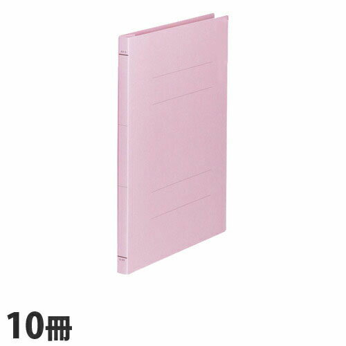 フラットファイル A4タテ 樹脂とじ具 ピンク 10冊