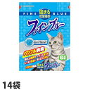 猫砂 紙製 常陸化工 固まる紙製猫砂 ファインブルー 6L×14袋(2ケース)『送料無料(一部地域除く)』