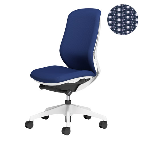 オカムラ チェア Sylphy(シルフィー) 肘なし 背メッシュ ハイ ホワイトボディ 樹脂脚 ミディアムブルー C635XW-FMP3 [テレワーク 在宅ワーク 在宅勤務 リモートワーク 自宅用オフィスチェア SOHO スマートオフィス] 『代引不可』『返品不可』