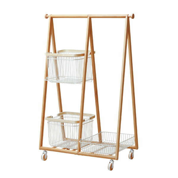 弘益 LIV キャリーバスケットハンガーR W805×D425×H1195mm ホワイト LIV-CR3(WH)[ リヴ 収納 ハンガー..