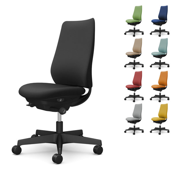 オカムラ ポータム スタンダードバック ブラックフレーム 背クッション 肘なし ウレタンキャスター プレーン CF13ZR FSF/G『代引不可』『送料無料（一部地域除く）』