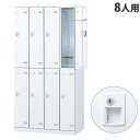 生興 SLBロッカー(扉ホワイト) 4列2段 8人用 シリンダー錠 W900×D515×H1800mm SLBW-8-S2『代引不可』『送料無料(一部地域除く)』(3)