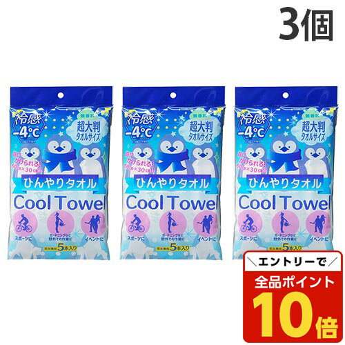 【エントリーでポイント10倍】汗拭きシート 無香料 冷感 ひんやりタオル 5本 3個のサムネイル