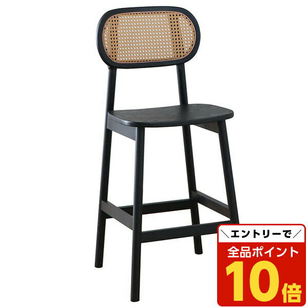 【エントリーでポイント10倍】東馬 UP 376 コッティ バーチェア ブラック 家具 チェア 椅子 木製チェア ハイチェア カウンターチェア『代引不可』『送料無料（一部地域除く）』