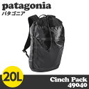 Patagonia パタゴニア 49040 ライトウェイト ブラックホールシンチパック 20L ブラック Lightweight Black Hole Cinch Pack