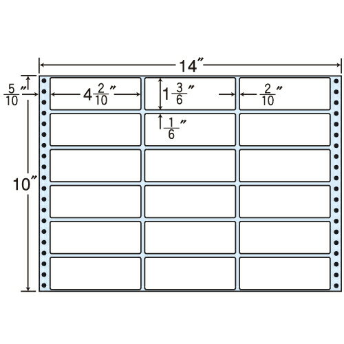 ※システム上、土日祝日の着日指定が可能になっておりますが、こちらの商品は土日祝日の配送は承っておりません。土日祝日をご指定いただいた場合、平日でのお手配に変更させていただきますので、予めご了承ください。ナナフォーム、タックフォームラベル(連続ラベル)、レギュラータイプ■コンピュータ用ラベルの専門タック紙を使用しており、製品の安定と使い易さを追及し、種類も多く取り入れた最も普及しているタイプです。■温度・湿度等の変化による紙の収縮も少なくなっております。■商品詳細1折サイズ：356×254mmラベルサイズ：107×38mm面付：3×6＝18面購入単位：1箱(500折9000枚)配送種別：直送品 代引不可 返品不可 配送日時指定不可※商品はメーカーより直送させて頂くため、代金引換でのご注文はお受け致しかねます。※こちらの商品は他の商品とは別のお届けとなります。※メーカー直送のため、納品・請求書は商品とは別に郵送させていただきます。※商品はメーカーより直送させて頂くため、ご希望配送日時の指定はできません。※メーカーにて欠品発生時はこちらからご連絡させて頂くこともございます。※お客様都合による返品・交換はお受けしておりません。※沖縄・離島は送料別途見積りとなります。※ナナフォーム製品の原紙変更のお知らせナナフォーム製品（連続ラベル）の原紙が変更になります。メーカー現在庫なくなり次第順次変更となります。【変更前】ラベル：上質55Kベース　剥離紙：ブルーグラシンセパ【変更後】ラベル：上質45Kベース　剥離紙：白クラフトセパ※リニューアルに伴いパッケージや商品名等が予告なく変更される場合がございますが、予めご了承ください。※モニターの発色具合により色合いが異なる場合がございます。【検索用キーワード】4974906007707 OA用紙 ラベル用紙 連続用紙タイプ レギュラータイプ 面付（面数） 19〜15面 用紙幅 14インチ M14B たっくしーる れんぞくらべる れぎゅらーたいぷ 500おり 111133 9I0321 ドットプリンタ用ラベル用紙 ドットプリンタ用ラベルシール タックフォームシール ラベル用紙 タックフォームラベル